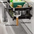 Koolkasa mosogató szervező lefolyótálcával, konyhai szivacstartó törlőtartóval és két - outlet termék