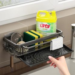   Koolkasa mosogató szervező lefolyótálcával, konyhai szivacstartó mosogató szervező - outlet termék