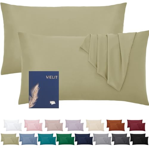 Vielit párnahuzat szett 2 darabos, mikroszálas, zsályazöld, 40 x 80 cm, öko - outlet termék