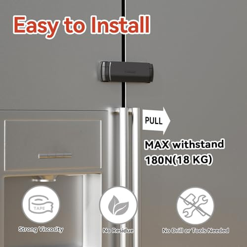 EUDEMON 2 darabos hűtőszekrény zár fekete - outlet termék