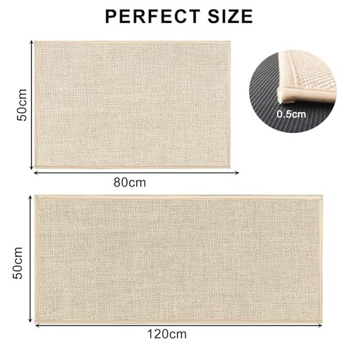 KMVIZI konyhai szőnyeg mosható csúszásmentes bézs, 50 x 80 cm - outlet termék