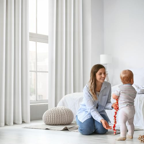 MIULEE függönyök fehér fényzáró 2 darabos, 140x225 cm - outlet termék