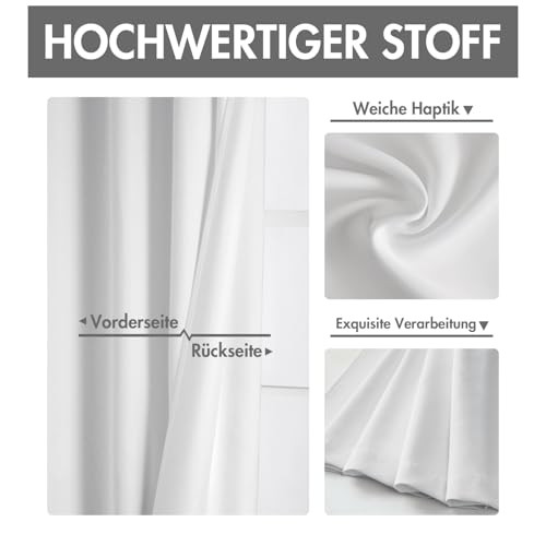 MIULEE függönyök fehér fényzáró 2 darabos, 140x225 cm - outlet termék