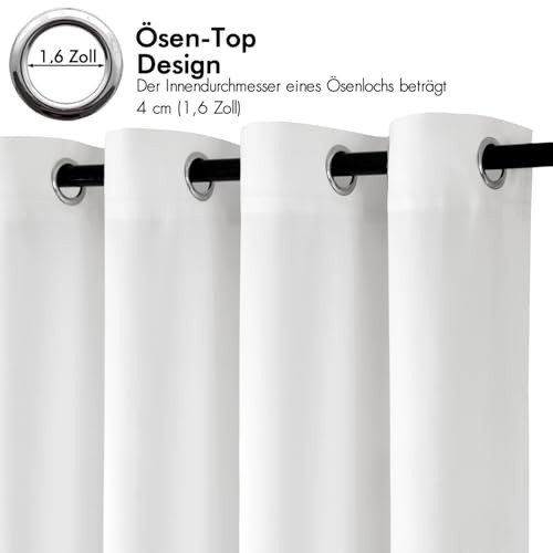 MIULEE függönyök fehér fényzáró 2 darabos, 140x225 cm - outlet termék