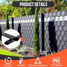 Csomag 50 darab PVC rögzítő klipsz, belátásgátló, 19 cm belátásgátló csíkok dupla rúd - outlet termék