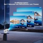Eroshoo Mini projektor, mobiltelefon projektor 4K támogatással, állvánnyal 1080P - outlet termék