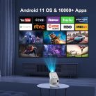 Eroshoo Mini projektor, mobiltelefon projektor 4K támogatással, állvánnyal 1080P - outlet termék