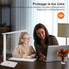 Asztali lámpa USB porttal, 3 világítási mód, összecsukható olvasáshoz, munkához (fehér) - outlet termék