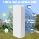 Outdoor 1200 Mbps wifi jelerősítő kültéri, 5.8 GHz + 2.4 GHz, IP65, rejtett antenna - outlet termék