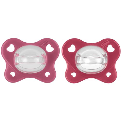 Chicco Gommotto Dual Soft szilikon cumi 16-36 hónap, kétszínű, 2 darabos, lány - outlet termék