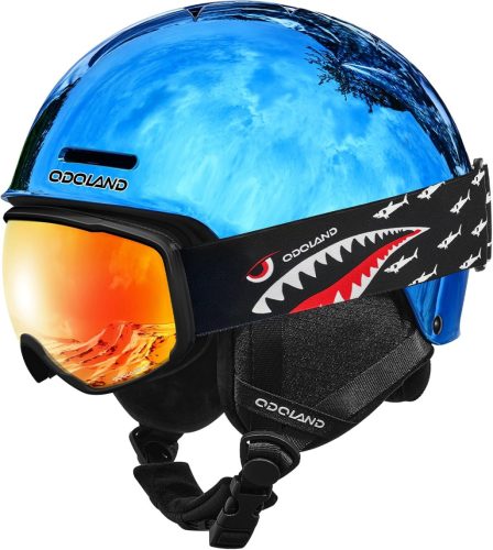 Odoland gyerek sí sisak és síszemüveg szett állítható, PC-héj, EPS-hab - outlet termék