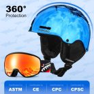Odoland gyerek sí sisak és síszemüveg szett állítható, PC-héj, EPS-hab - outlet termék