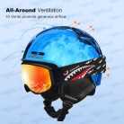 Odoland gyerek sí sisak és síszemüveg szett állítható, PC-héj, EPS-hab - outlet termék