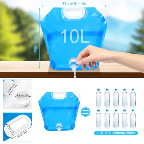 flintronic 10L összecsukható víztartály csappal kék - outlet termék