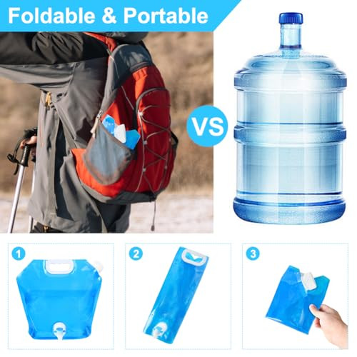 flintronic 10L összecsukható víztartály csappal kék - outlet termék