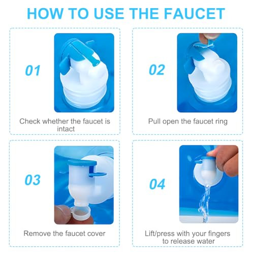 flintronic 10L összecsukható víztartály csappal kék - outlet termék