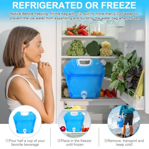 flintronic 10L összecsukható víztartály csappal kék - outlet termék