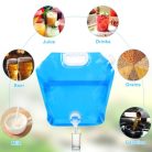 flintronic 10L összecsukható víztartály csappal kék - outlet termék