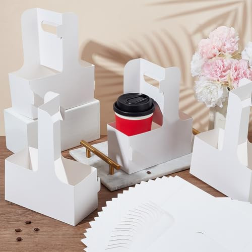 BENECREAT 25 darabos fehér karton pohártartó 17,6 x 8 x 22 cm - outlet termék