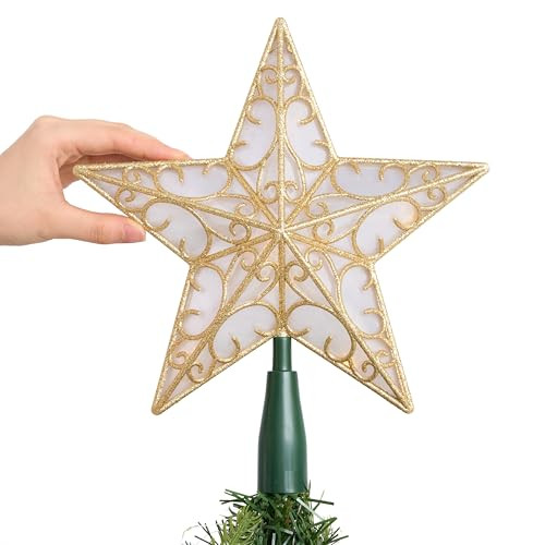 JOIEDOMI 10,5 hüvelykes világító PVC karácsonyfa csúcs csillogó csillaggal 10 - outlet termék