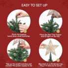 JOIEDOMI 10,5 hüvelykes világító PVC karácsonyfa csúcs csillogó csillaggal 10 - outlet termék