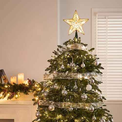 JOIEDOMI 10,5 hüvelykes világító PVC karácsonyfa csúcs csillogó csillaggal 10 - outlet termék
