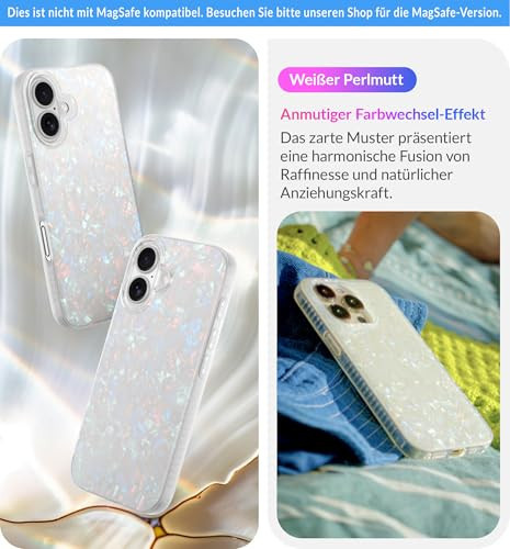 LONLI Hue - iPhone 16 tok fehér gyöngyház - outlet termék