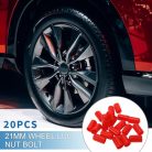 ABSOPRO 21 mm kerékanya porvédő sapka 20 darabos, piros - outlet termék