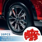 ABSOPRO kerékanya védőkupakok 19mm piros, 20 darabos - outlet termék