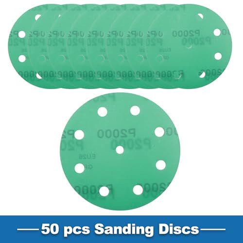 ABSOPRO 5 hüvelykes csiszolótárcsa 9 lyukú 2000 szemcse zöld 50 darabos - outlet termék