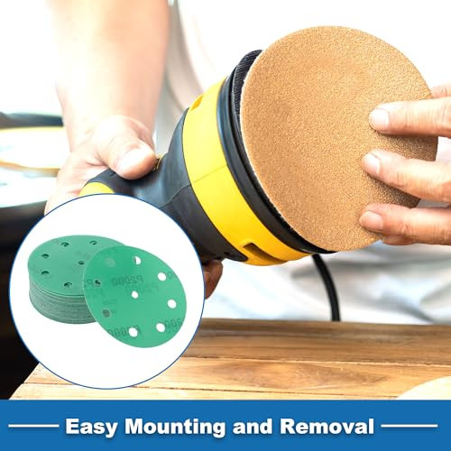 ABSOPRO 5 hüvelykes csiszolótárcsa 9 lyukú 2000 szemcse zöld 50 darabos - outlet termék