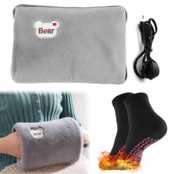   Elektrische Wärmflasche, önmelegítő zokni, elektromos melegítő palack puha plüss - outlet termék