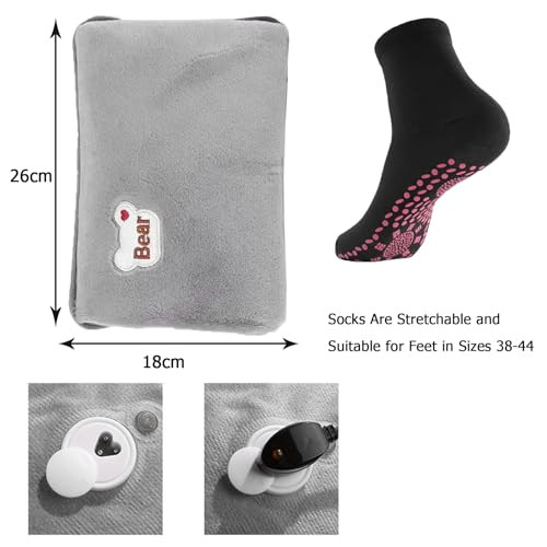 Elektrische Wärmflasche, önmelegítő zokni, elektromos melegítő palack puha plüss - outlet termék