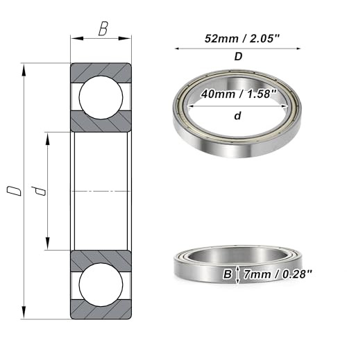ABSOPRO 6808Zz mélyhornyú golyóscsapágy P6 40x52x7mm, kenve, dupla fém tömítés - outlet termék