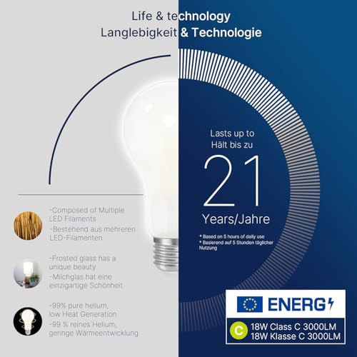 FLSNT E27 csavaros izzó 18W A70 LED 5000K, 2 darabos - outlet termék