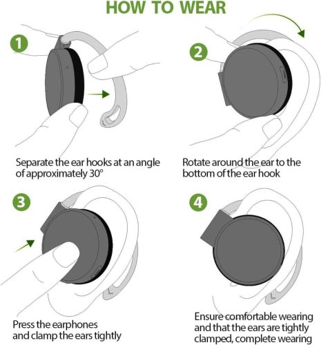 On Ear fülhallgató Bluetooth 5.3, Open Ear vezeték nélküli, Clip On sport headset 4 - outlet termék