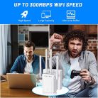 MEETOWN WLAN jelerősítő, Ultraxtendex WiFi jelerősítő LAN csatlakozással 300 Mbit/s - outlet termék
