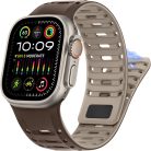 HITZEE sportszíj Apple Watch-hoz, szilikon mágneses férfi csat barna/khaki - outlet termék