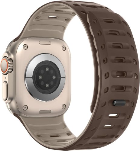HITZEE sportszíj Apple Watch-hoz, szilikon mágneses férfi csat barna/khaki - outlet termék