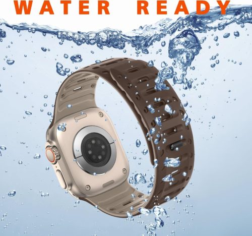 HITZEE sportszíj Apple Watch-hoz, szilikon mágneses férfi csat barna/khaki - outlet termék