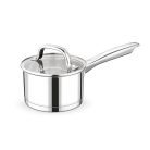 Homikit lábas 14 cm, rozsdamentes acél kis tejforraló üvegfedővel 3-rétegű alj - outlet termék