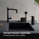 Black Sweden Home® mosogató rendező műkőből fekete - outlet termék