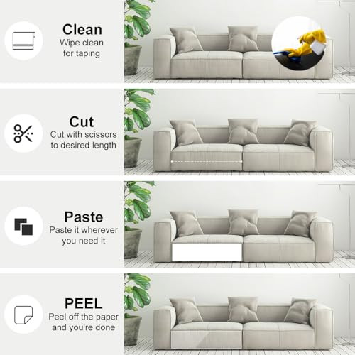 HAOTIAN-X 15 darabos bútorvédő több méretű, átlátszó kanapévédő szürke öntapadós - outlet termék