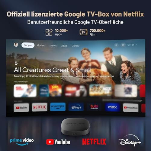 Google TV Box - 4K okos TV box HDR10+ UHD, Dolby Audio, Google/Netflix tanúsítvány - outlet termék