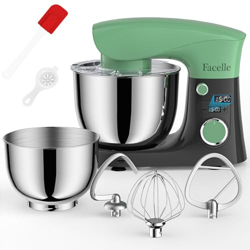 Facelle 5,5L & 4,5L konyhai robotgép 1500W, csendes, 10+P, dagasztóhorog - outlet termék