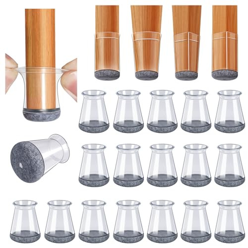 Szék lábvédők, kerek, 32 darabos, szilikon védők, filc csúszkák fa padlókhoz, szék - outlet termék