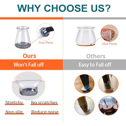 Szék lábvédők, kerek, 32 darabos, szilikon védők, filc csúszkák fa padlókhoz, szék - outlet termék