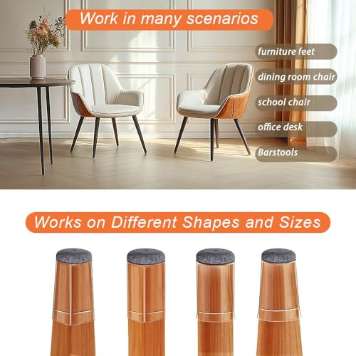 Szék lábvédők, kerek, 32 darabos, szilikon védők, filc csúszkák fa padlókhoz, szék - outlet termék
