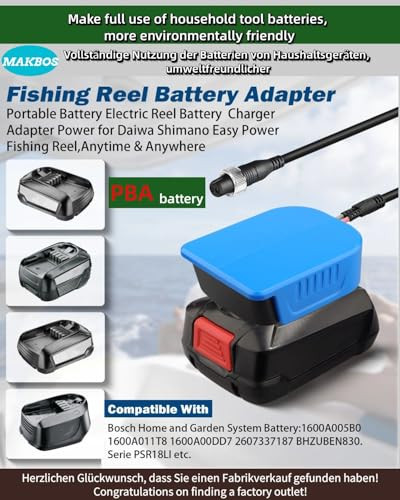 Daiwa Shimano horgász orsó akkumulátor adapter Bosch 18V PBA kompatibilis, 14.4V - outlet termék