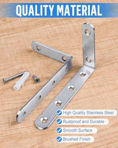 Jeboler 125×75mm 4 darabos 90 fokos polc tartó rozsdamentes acél, L-alakú, fém bútor - outlet termék